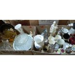 Two boxes of miscellaneous ceramics and glassware