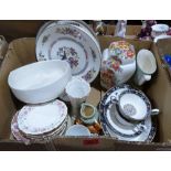 Two boxes of miscellaneous ceramics