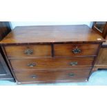 A George III mahogany chest of two short over two long drawers for renovation. 46' wide