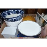 A box of ceramics and sundries