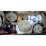 A box of miscellaneous ceramics