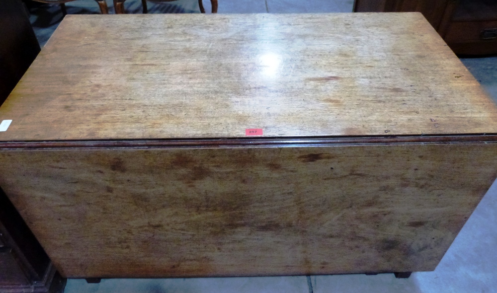 A George III mahogany dropleaf table on square legs. 48' wide