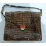 A vintage leather handbag