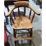 A Victorian ash smoker's bow child's high chair