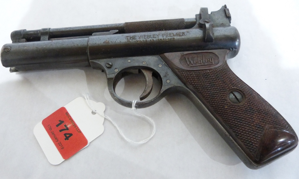 A Webley Premier air pistol