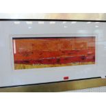 A fine art lithograph. Cotswold Lanscape III. 10' x 25'