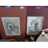 Two unframed mounted engravings after Cotman