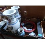 A collection of oriental ceramics and treen