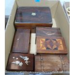 A collection of treen boxes, 19th century and later