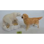 A Beswick golden retriever and a Royal Doulton Endangered Species polar Bear DA 155