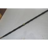 A carved ebony walking cane. 19th century. 41' long