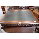 A Victorian carved oak clerk's desk. 30' wide