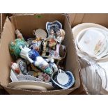 A box of miscellaneous ceramics
