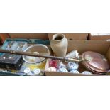 Two boxes of ceramics, glassware and sundries