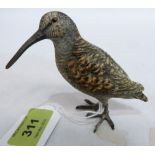 A Bergman type cold pained bronze figure of a snipe. 3¼' high