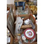 Two boxes of glassware, ceramics and sundries