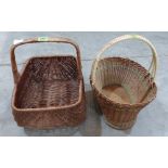Two vintage wicker baskets