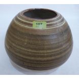 A pottery vessel by Margaret Leech, Wye Valley Pottery. 8¼' high. Prov: Islwyn Watkins, Knighton