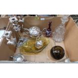 A collection of silver plate and glassware