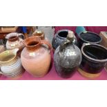 Eight large pottery vessels. Prov: Estate of Islwyn Watkins