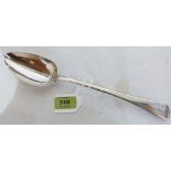 A George III silver basting spoon. 11¾' long. London 1808