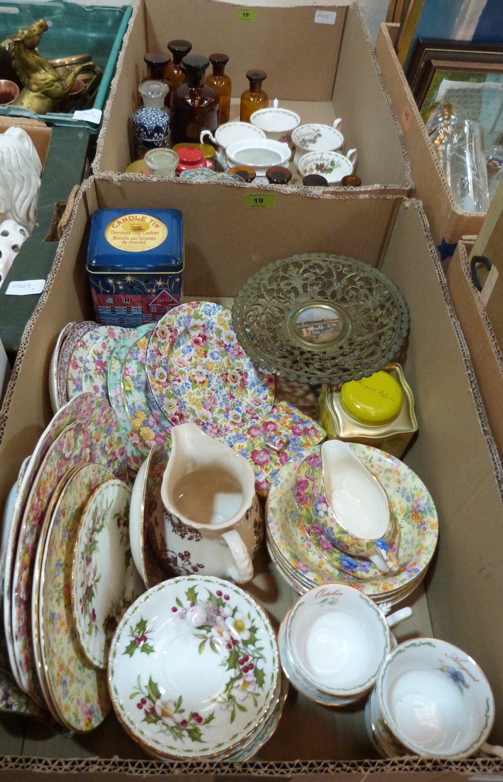 Two boxes of ceramics and glassware