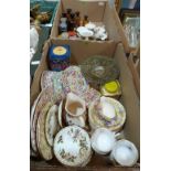 Two boxes of ceramics and glassware