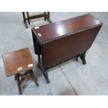 A late Victorian mahogany sutherland table and a bamboo occasional table