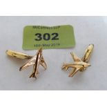 A pair of plated jet fighter cufflinks, marked M.P. England. c.1950s