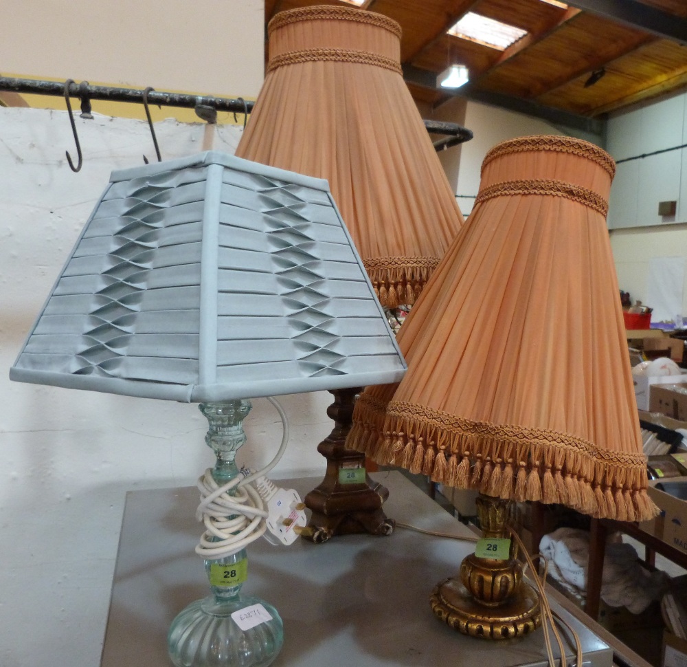 Three table lamps