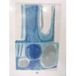 ISLWYN WATKINS. WELSH 1938-2018 'Blue Lithograph' Signed, dated '62 and numbered 10/13. Lithograph