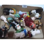 A collection of twelve vintage ceramics finger puppets