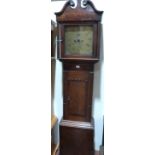 A George III oak, mahogany and inlaid 8 day longcase clock, the 12' brass dial engraved Robt.