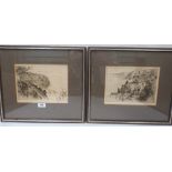 R.H. SMALLRIDGE. BRITISH 20th CENTURY A pair of signed engravings of Clovelly. 7½' x 10'