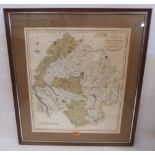 A New Map of Herefordshire, Divided into Hundreds. John Cary 1801. 22' x 19' Framed