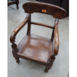 A Victorian country child's elbow chair