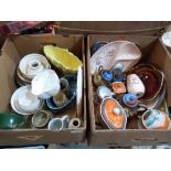 Two boxes of ceramics