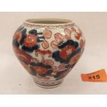 An oriental inverted baluster vase decorated in Imari palette. 3½' high