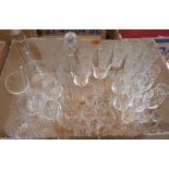 A collection of cut glassware