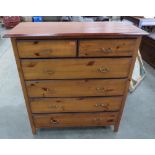 A pine chest of two short over four long drawers. 41' wide