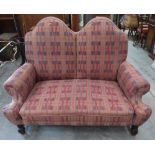 A Queen Anne style sofa with double chair back. 60' wide