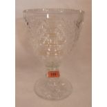 A cut glass vase, engraved to commemorate Shergar winning the 1981 Epsom Derby. 10¾' high