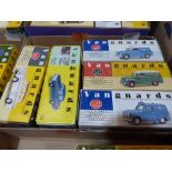 Three Vanguards 1:43 scale Classic Commercal vehicles and two 1:43 scale saloon cars. Mint and boxed