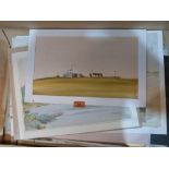 A folder of unframed watercolour drawings