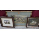 Three framed watercolours