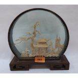 A Chinese cut cork diorama landscape 9' high