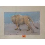 JOHN TRIVETT NETTLESHIP. BRITISH 1841-1902 Lion Trotting. Signed and dated '92. Exhibition label