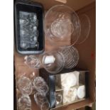 A box of ceramics and a quantity of glassware