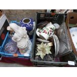 Three boxes of ceramics and glassware