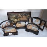 Seven Chinese cut cork diorama landscapes